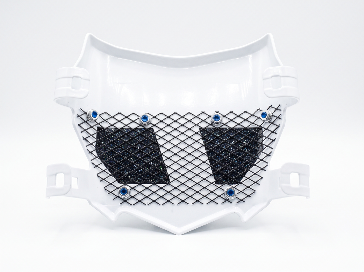 STYRA Titanium Vented Plate - Chrome/White - studio white background