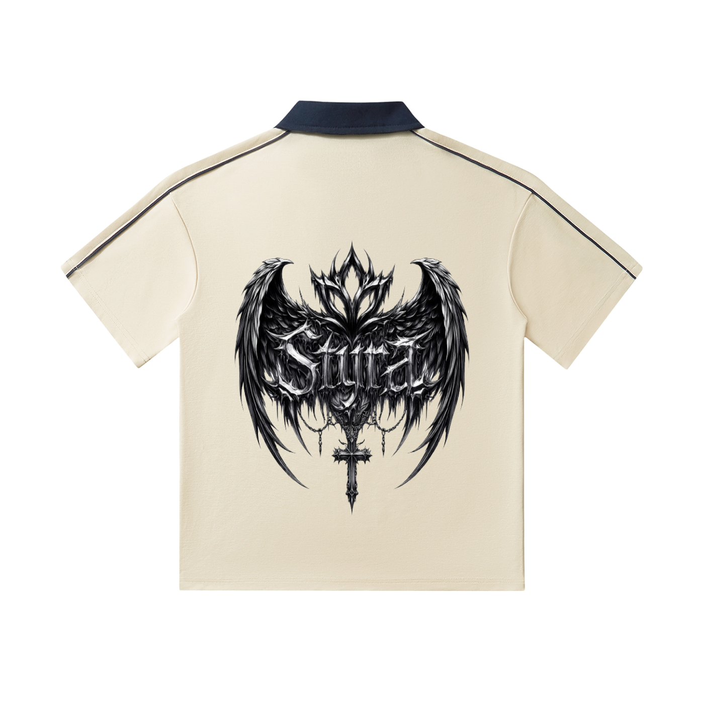 Contrast Collar Short-Sleeve Polo Shirt