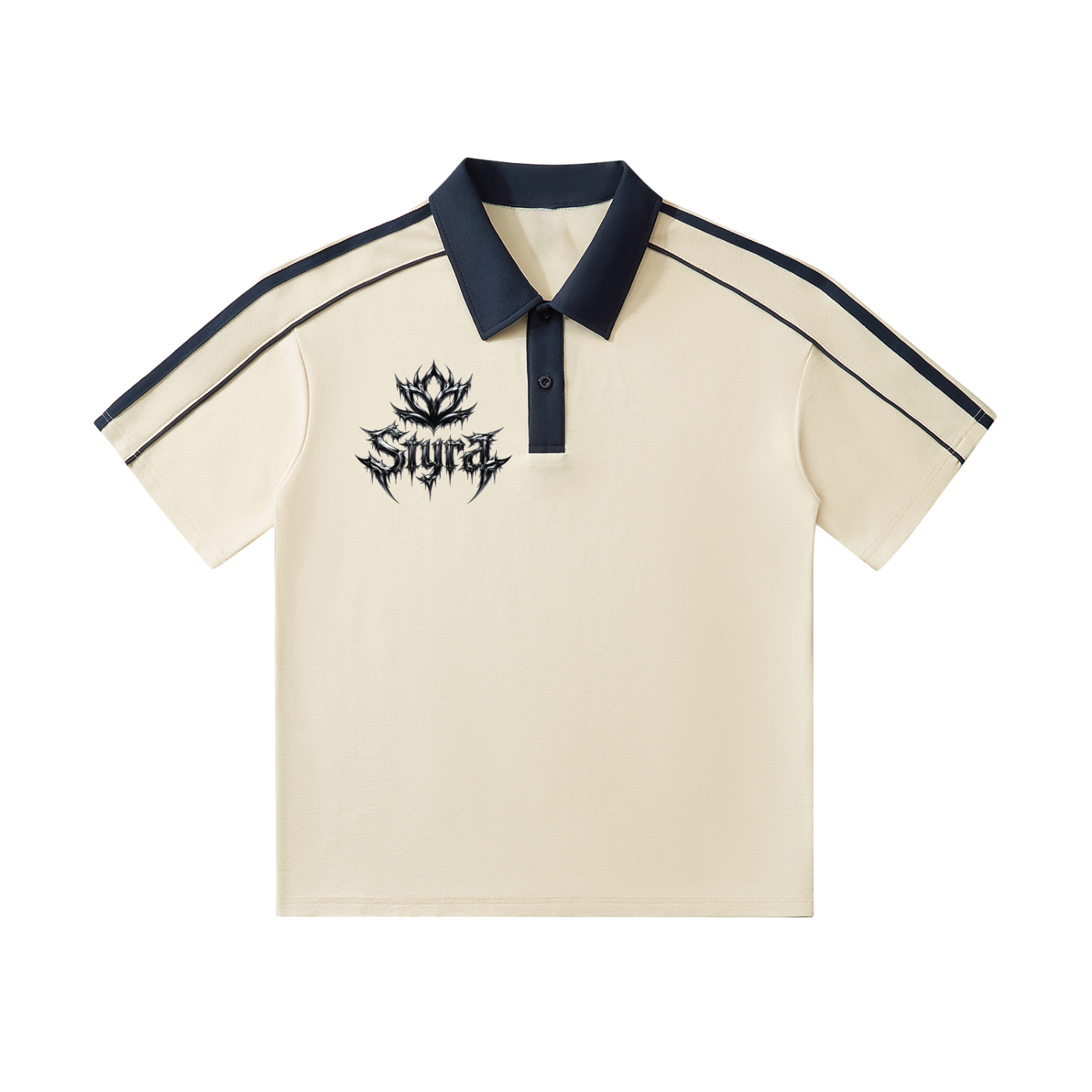 Contrast Collar Short-Sleeve Polo Shirt