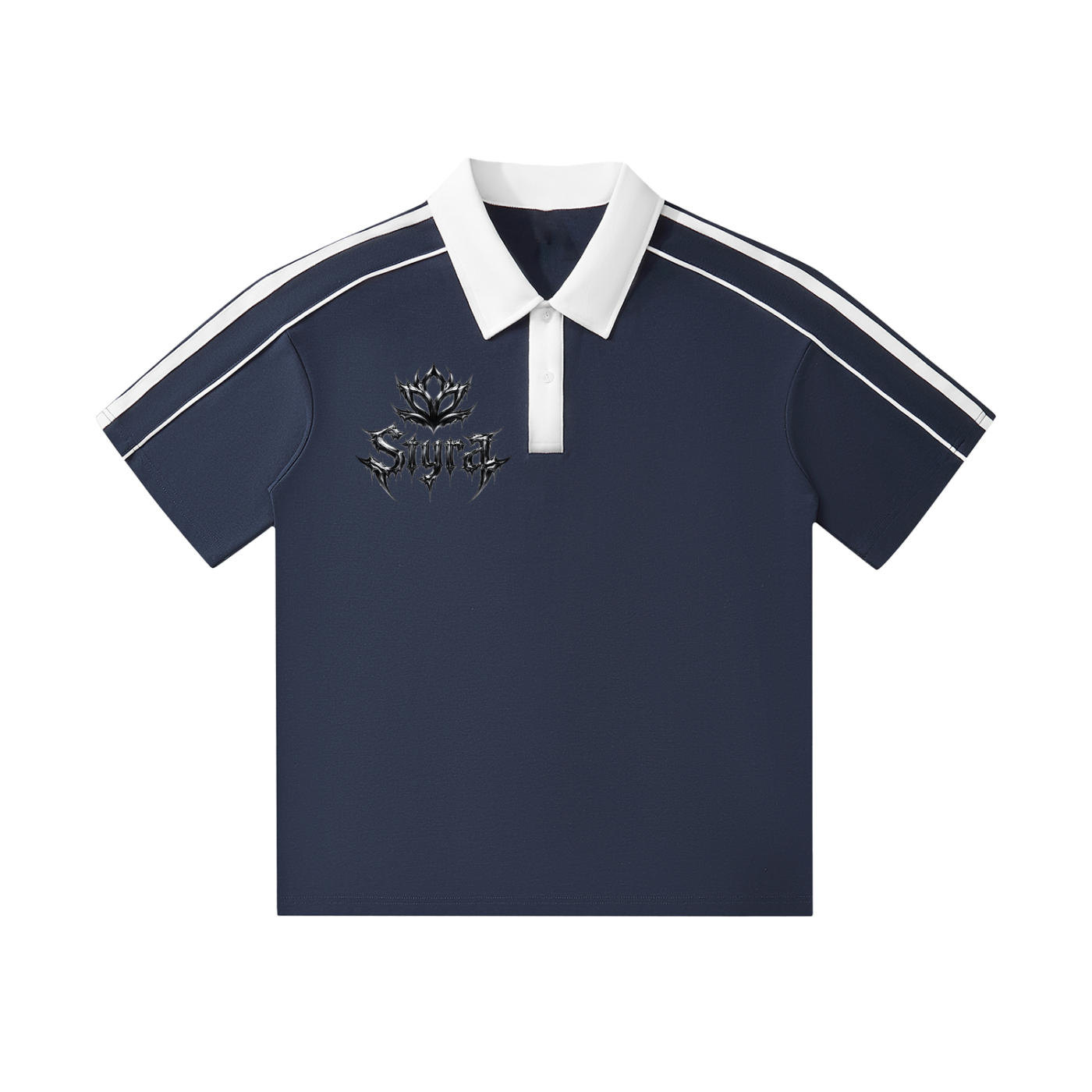 Contrast Collar Short-Sleeve Polo Shirt