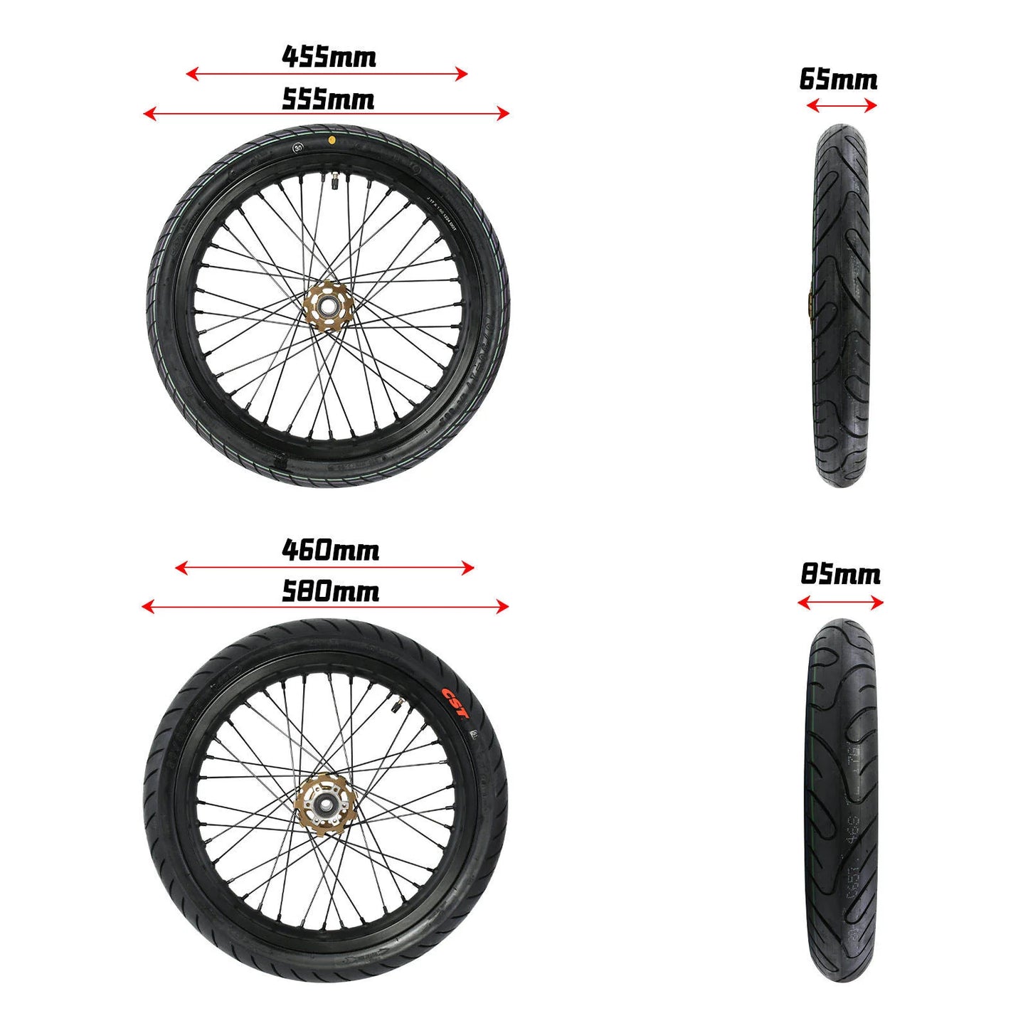 Sur-Ron Talaria Light Bee X Xxx 3X Electric Dirt Bike Assembly Model cst Supermoto Tire Upgrade Rim Wheel & Disc Brake System
