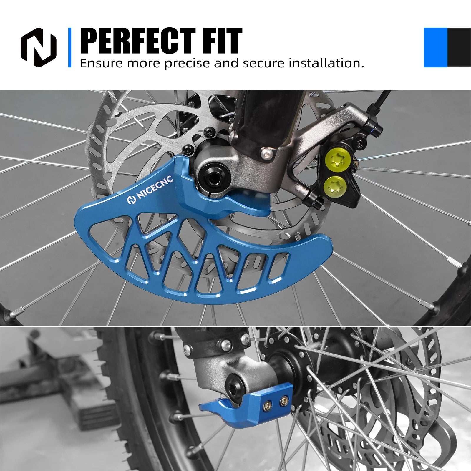 NICECNC For Surron Light Bee X S L1E Electric Dirt Bike Front Brake Disc Guard Front Fork Leg Guard Kit For Segway X160 X260