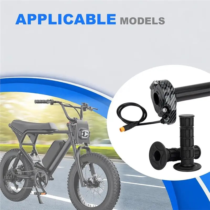 Full Twist Throttle For Ebikes- For Macfox, 3-Pin Surron Style Grip Kit 12V-72V