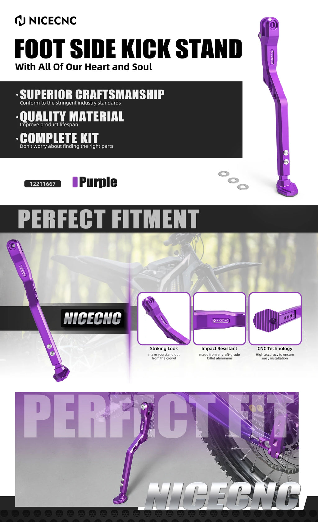 upgraded cnc kickstand surron