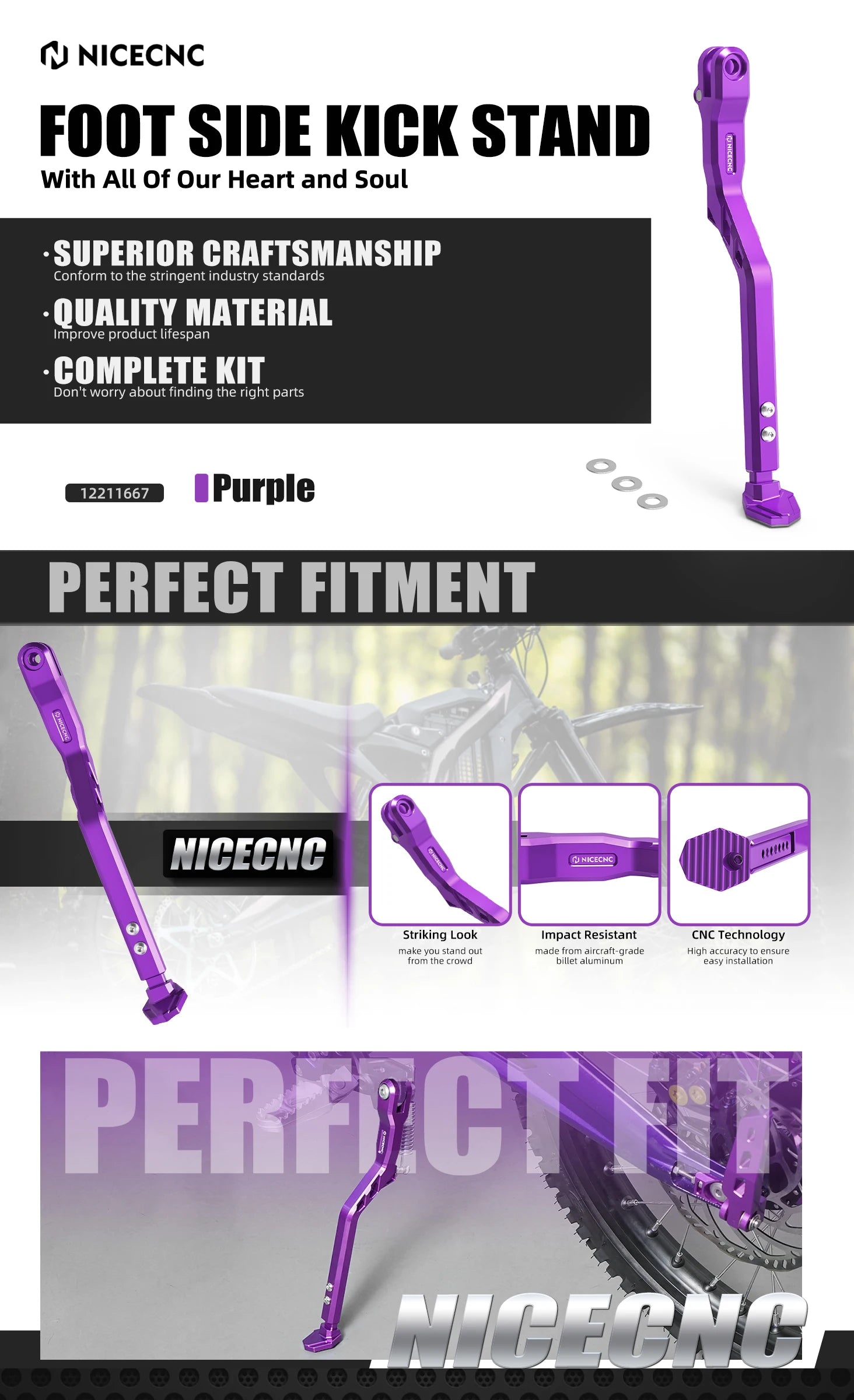 upgraded cnc kickstand surron