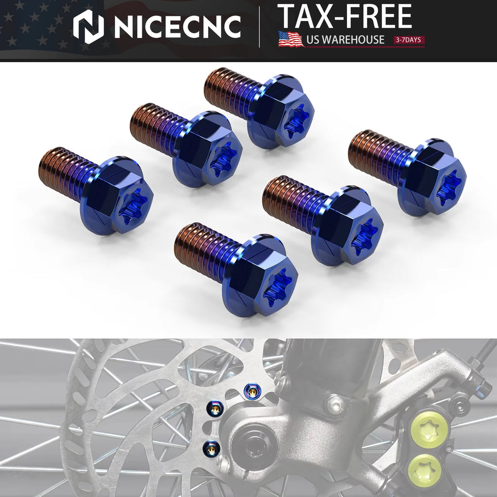 NICECNC For Surron Light Bee X S L1E Electric Dirt Bike Titanium Alloy M5*10 Front Brake Disc Pad Screws For Segway X160 X260