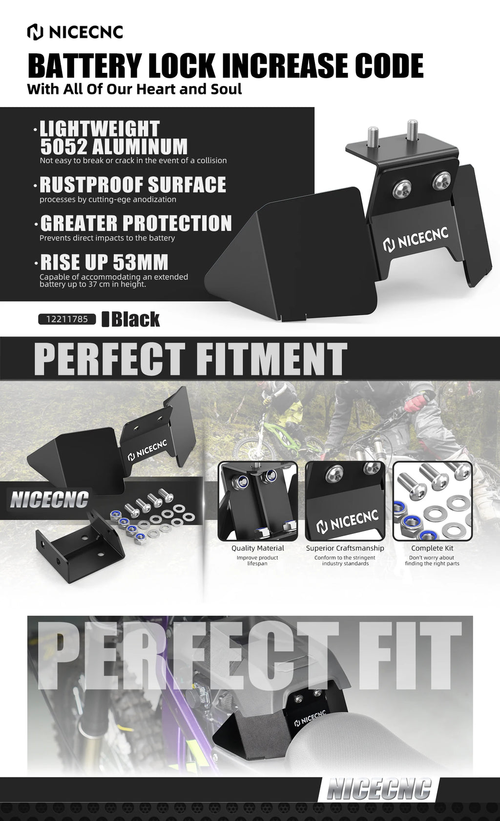 upgarded triangle and battery mount for surron