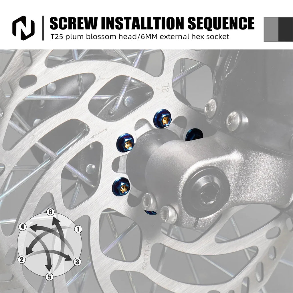 NICECNC For Surron Light Bee X S L1E Electric Dirt Bike Titanium Alloy M5*10 Front Brake Disc Pad Screws For Segway X160 X260