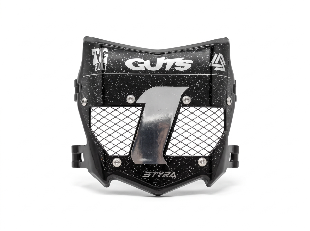 STYRA Titanium Vented Plate - Chrome/Black - studio white background