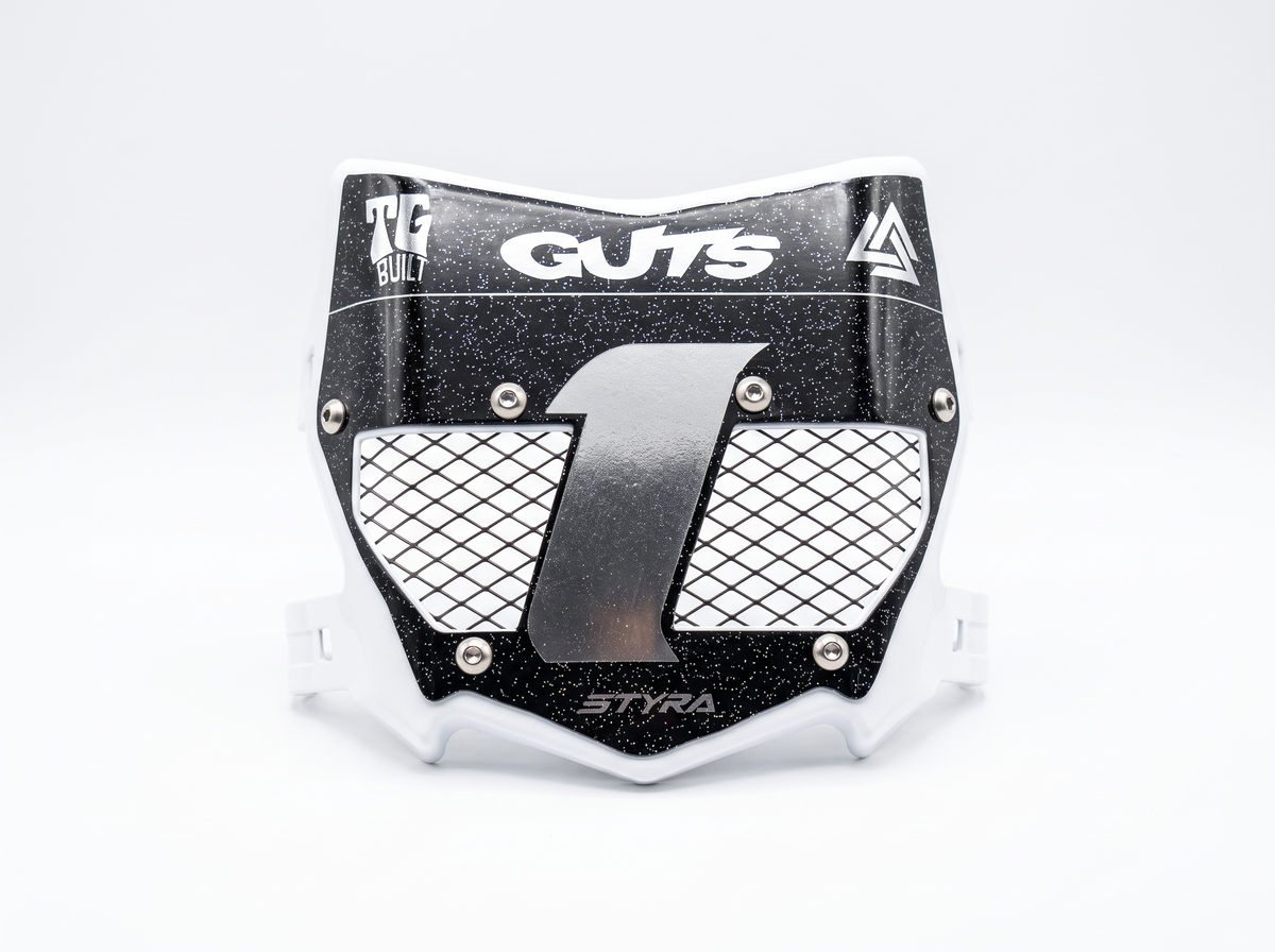 STYRA Titanium Vented Plate - Chrome/Black - studio white background
