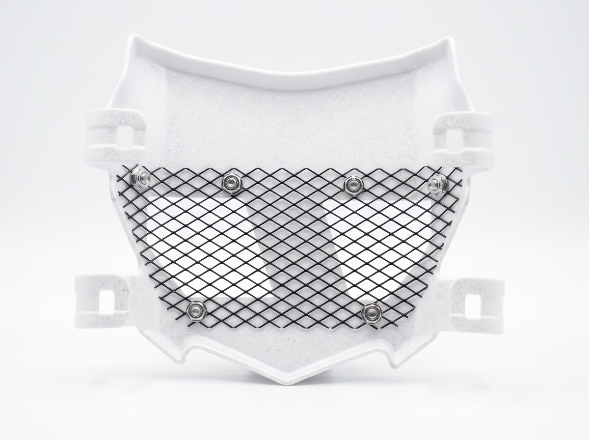 STYRA Titanium Vented Plate - Chrome/White - studio white background