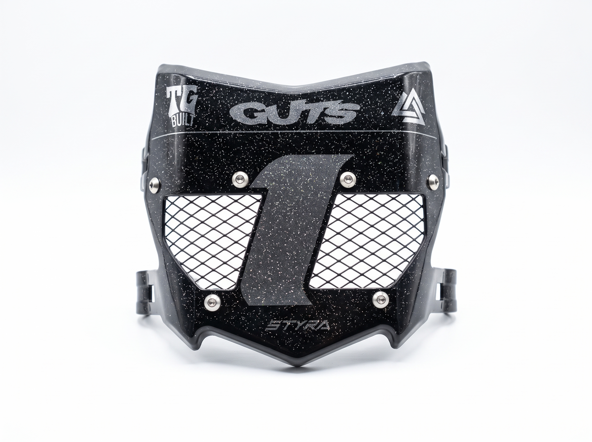 STYRA Titanium Vented Plate - Chrome/Black - studio white background