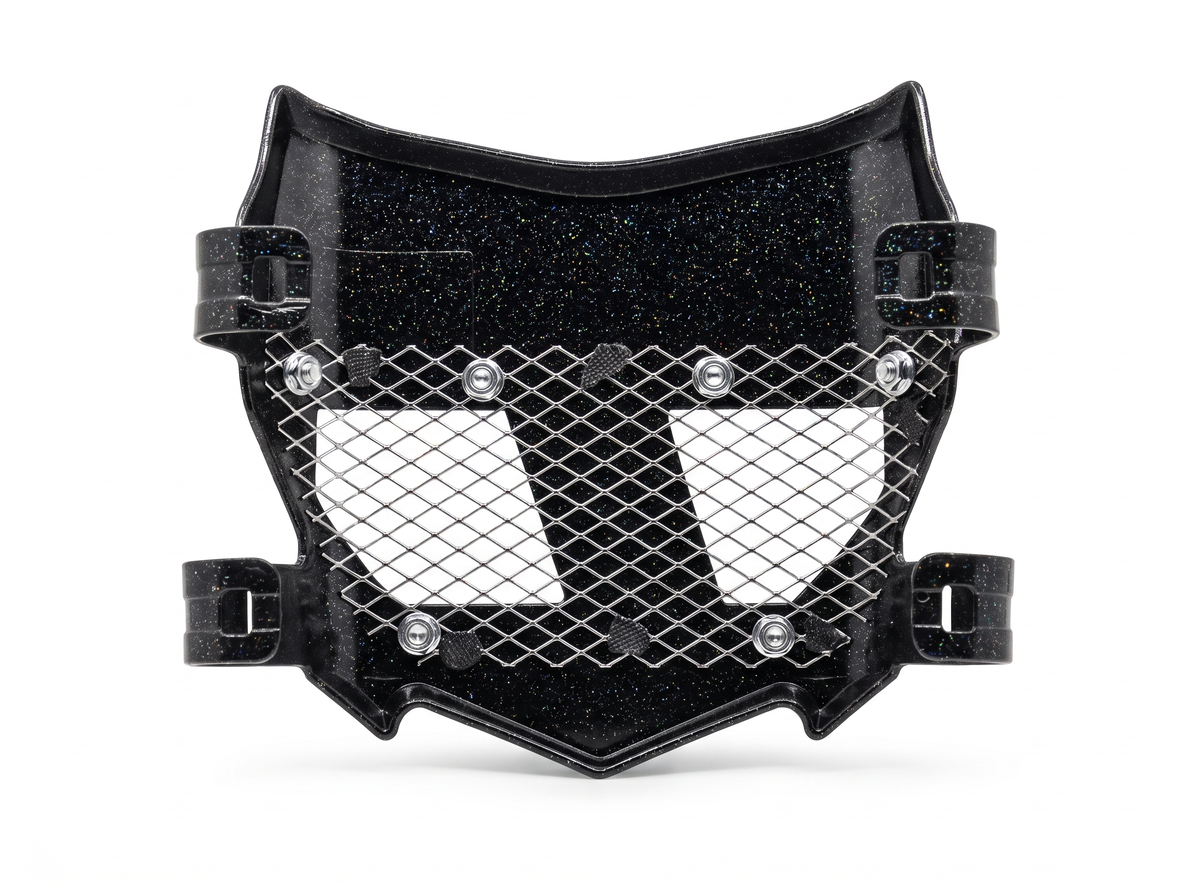 STYRA Titanium Vented Plate - Chrome/Black - studio white background