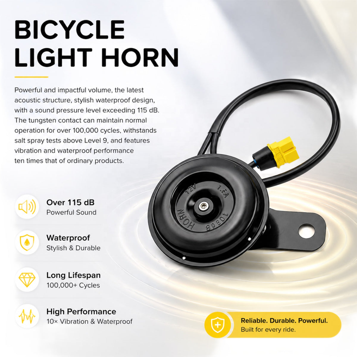 Battery powered Baja light with horn and switch